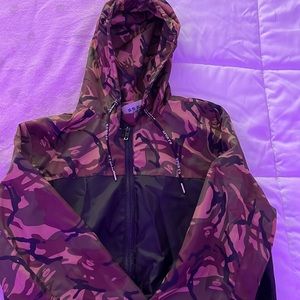 black and army windbreaker